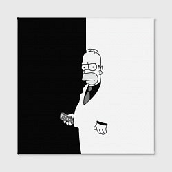 Холст квадратный Homer Simpson - black and white, цвет: 3D-принт — фото 2