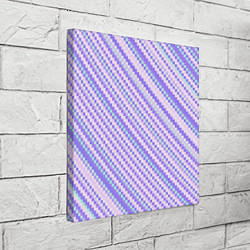 Холст квадратный Полосы пиксели розовый, цвет: 3D-принт — фото 2