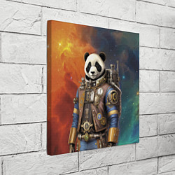 Холст квадратный Панда-космонавт - стимпанк, цвет: 3D-принт — фото 2