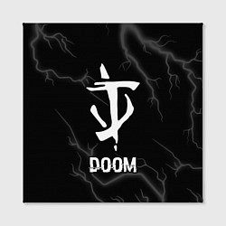 Холст квадратный Doom glitch на темном фоне, цвет: 3D-принт — фото 2