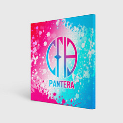 Холст квадратный Pantera neon gradient style, цвет: 3D-принт