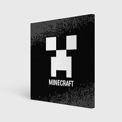 Холст квадратный Minecraft glitch на темном фоне, цвет: 3D-принт