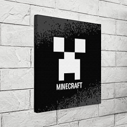 Холст квадратный Minecraft glitch на темном фоне, цвет: 3D-принт — фото 2