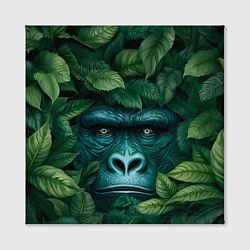 Холст квадратный Горилла в кустах джунгли, цвет: 3D-принт — фото 2