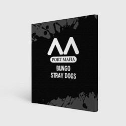 Холст квадратный Bungo Stray Dogs glitch на темном фоне, цвет: 3D-принт