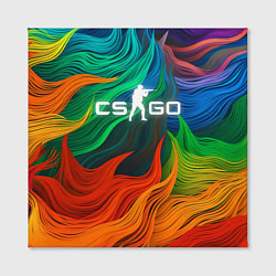 Холст квадратный Cs Go Logo Color, цвет: 3D-принт — фото 2