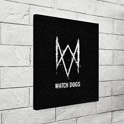 Холст квадратный Watch Dogs glitch на темном фоне, цвет: 3D-принт — фото 2