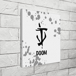 Холст квадратный Doom glitch на светлом фоне, цвет: 3D-принт — фото 2