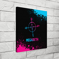 Холст квадратный Megadeth - neon gradient, цвет: 3D-принт — фото 2