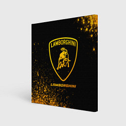 Холст квадратный Lamborghini - gold gradient, цвет: 3D-принт