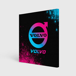 Холст квадратный Volvo - neon gradient, цвет: 3D-принт