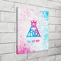 Холст квадратный Fall Out Boy neon gradient style, цвет: 3D-принт — фото 2