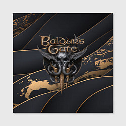 Холст квадратный Baldurs Gate 3 logo dark logo, цвет: 3D-принт — фото 2