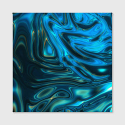 Холст квадратный Абстракция плазма сине-голубой, цвет: 3D-принт — фото 2