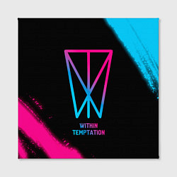 Холст квадратный Within Temptation - neon gradient, цвет: 3D-принт — фото 2