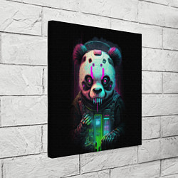 Холст квадратный Панда киберпанк, цвет: 3D-принт — фото 2