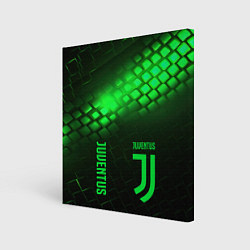 Холст квадратный Juventus green logo neon, цвет: 3D-принт