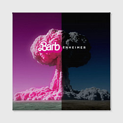 Холст квадратный Barbenheimer - meme - nuclear explosion, цвет: 3D-принт — фото 2