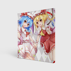 Холст квадратный Touhou Project Remilia and Flandre Scarlet, цвет: 3D-принт