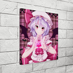 Холст квадратный Touhou Project Remilia Scarlet i love u, цвет: 3D-принт — фото 2