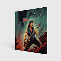 Холст квадратный AC DC rock, цвет: 3D-принт