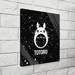 Холст квадратный Totoro glitch на темном фоне, цвет: 3D-принт — фото 2