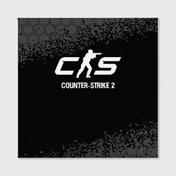 Холст квадратный Counter-Strike 2 glitch на темном фоне, цвет: 3D-принт — фото 2