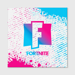 Холст квадратный Fortnite neon gradient style, цвет: 3D-принт — фото 2
