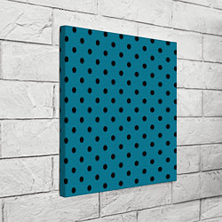 Холст квадратный Чёрный горошек на бирюзовом, цвет: 3D-принт — фото 2