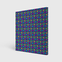 Холст квадратный Цветные чертики, цвет: 3D-принт