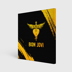 Холст квадратный Bon Jovi - gold gradient, цвет: 3D-принт