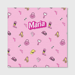 Холст квадратный Имя Мария в стиле барби - розовый паттерн аксессуа, цвет: 3D-принт — фото 2