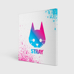 Холст квадратный Stray neon gradient style, цвет: 3D-принт