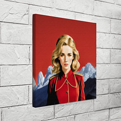 Холст квадратный Девушка в красной униформе, цвет: 3D-принт — фото 2