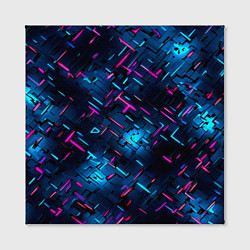 Холст квадратный Неоновая сталь cyberpunk, цвет: 3D-принт — фото 2