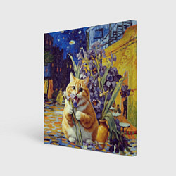 Холст квадратный Толстый рыжий кот Ван Гога, цвет: 3D-принт