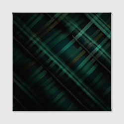 Холст квадратный Тёмно-зелёная шотландская клетка, цвет: 3D-принт — фото 2