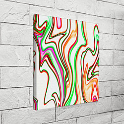 Холст квадратный Разноцветные волнистые линии абстракция, цвет: 3D-принт — фото 2
