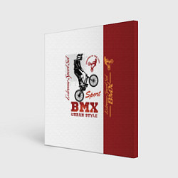 Холст квадратный BMX urban style, цвет: 3D-принт