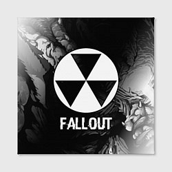 Холст квадратный Fallout glitch на темном фоне, цвет: 3D-принт — фото 2