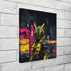 Холст квадратный Киборг с желтыми вставками, цвет: 3D-принт — фото 2