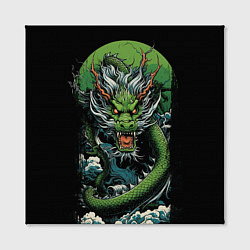 Холст квадратный Зеленый дракон символ 2024, цвет: 3D-принт — фото 2