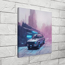 Холст квадратный Автомобиль в пурпурной думке, цвет: 3D-принт — фото 2