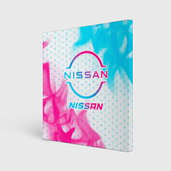 Холст квадратный Nissan neon gradient style, цвет: 3D-принт