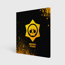 Холст квадратный Brawl Stars - gold gradient, цвет: 3D-принт