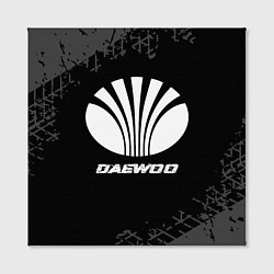 Холст квадратный Daewoo speed на темном фоне со следами шин, цвет: 3D-принт — фото 2