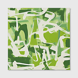 Холст квадратный Белая и зеленая краска, цвет: 3D-принт — фото 2