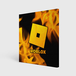 Холст квадратный Roblox - gold gradient, цвет: 3D-принт