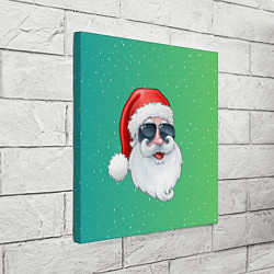 Холст квадратный Дед Мороз в очках, цвет: 3D-принт — фото 2