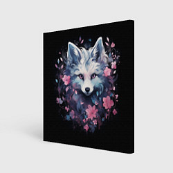 Холст квадратный Романтичная белая волчица, цвет: 3D-принт
